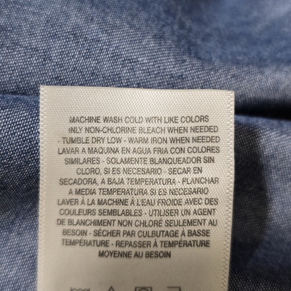 JESSICA SIMPSON Medium Sleeveless Denim Split Back Scoop Neck Pocket Tank - Picture 10 of 11